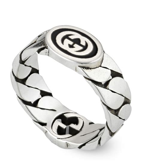 gucci letter rings|interlocking g ring in silver.